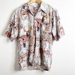 Flawed Barefoot In Paradise Vintage Button Down Shirt Size Medium